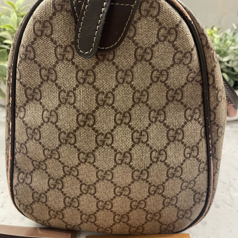 Gucci Vintage GG Speedy Monogram Handbag Brown Leather SOLD - Picture 11 of 16
